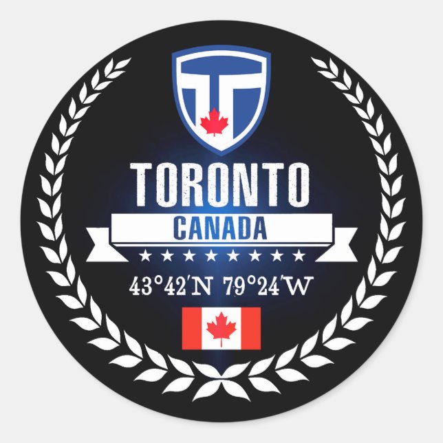 Toronto Runder Aufkleber (Vorderseite)