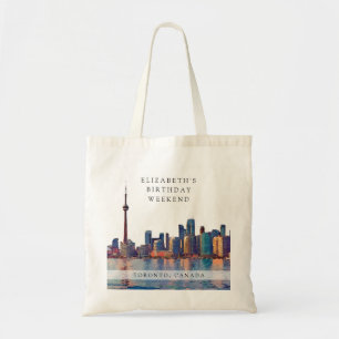 Toronto Skyline Aquarell Geburtstags-Wochenende Tragetasche
