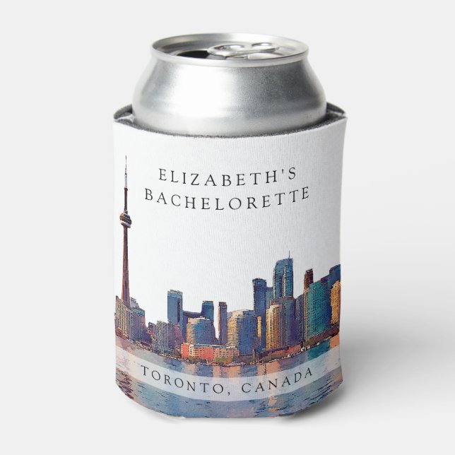 Toronto Skyline Aquarell-Junggesellinnen-Abschied Dosenkühler (Kanne Vorderseite)