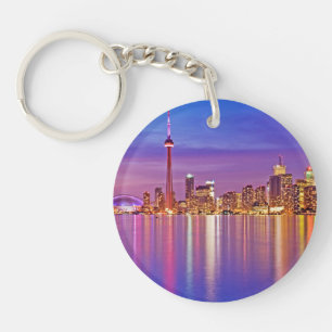 Toronto-Skyline bei Dämmerung Schlüsselanhänger
