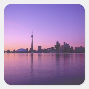 Toronto-Skyline bei Nacht, Ontario, Kanada Quadratischer Aufkleber