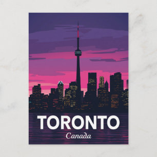 Toronto Skyline City Tower Sonnenuntergang Postkarte