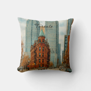 Toronto Skyline Kanada Vintage-Aquarell Kissen