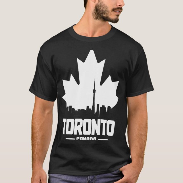 Toronto Skyline Ontario Canada Maple Leaf Canadian T-Shirt (Vorderseite)
