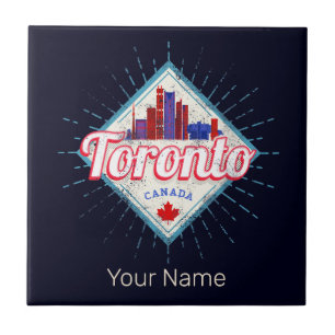 Toronto Skyline Ontario Retro Kanada Vintag Fliese