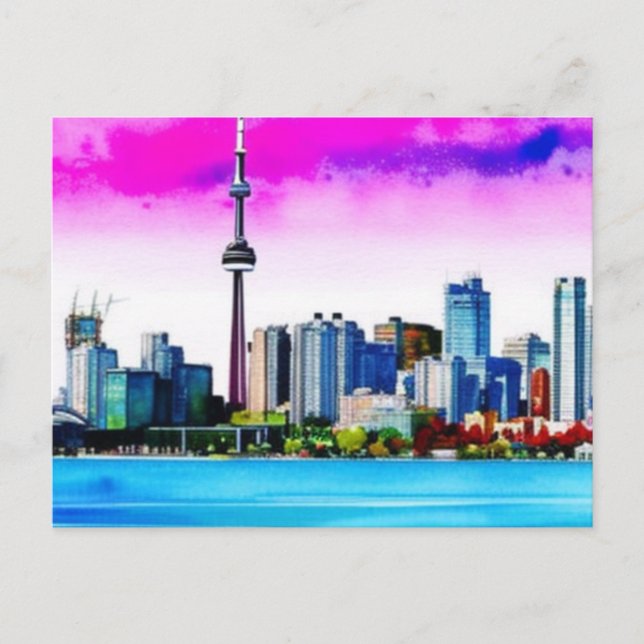 Toronto Skyline Peint Design sur carte postale (Devant)