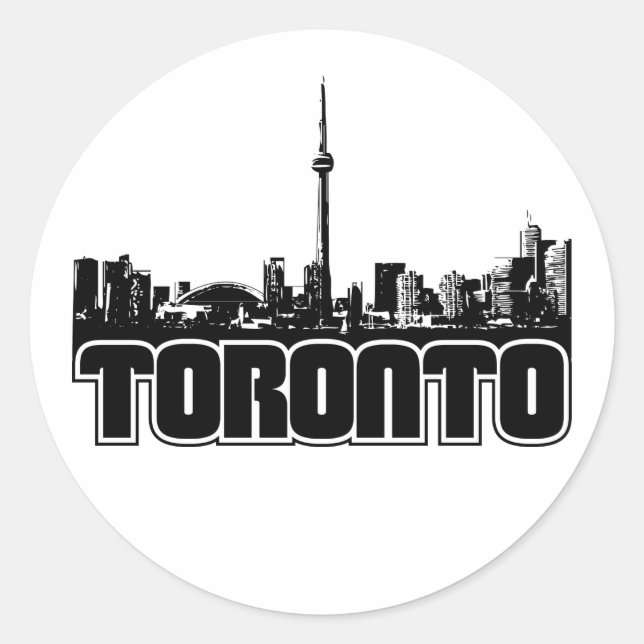 Toronto Skyline Runder Aufkleber (Vorderseite)