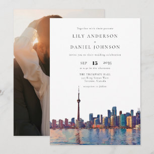 Toronto Skyline Ziel Foto Hochzeit Einladung