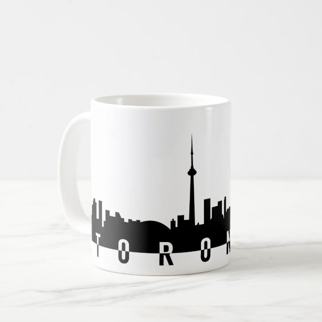 Toronto-Stadtbildkanada-Stadtsymbolschwarzes Kaffeetasse (Vorderseite Links)