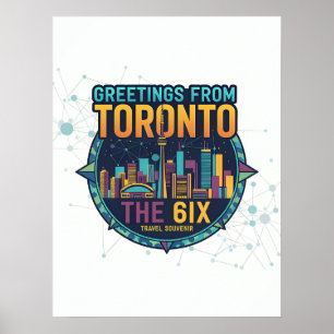 Toronto The 6ix Moderne Farbige Coole Abstrakte  Poster