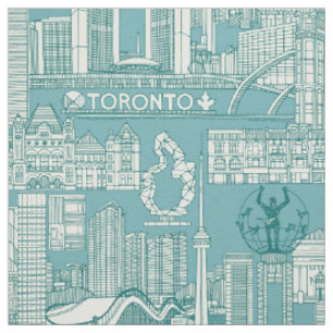 Toronto Toile Viridian Türkisblau Stoff