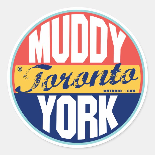 Toronto Vintage Label Runder Aufkleber (Vorderseite)