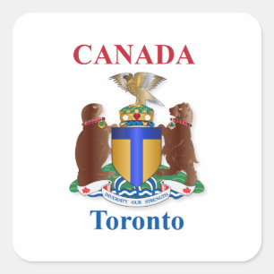 Toronto-Wappen Quadratischer Aufkleber