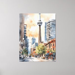 Toronto Wasserfarbenkunst Leinwanddruck