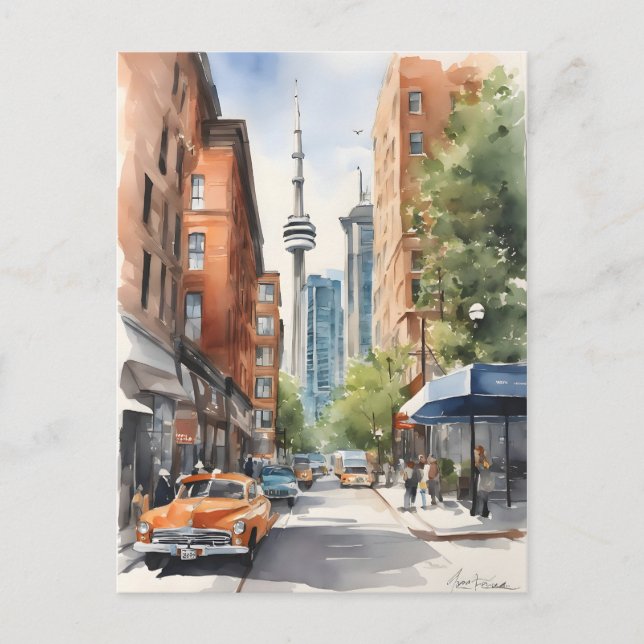 Toronto Wasserfarbenkunst Postkarte (Vorderseite)