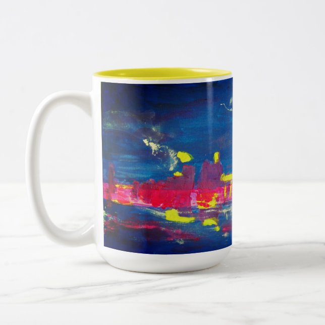 TorontoSkyline - 15 Unze-Tasse Zweifarbige Tasse (Links)
