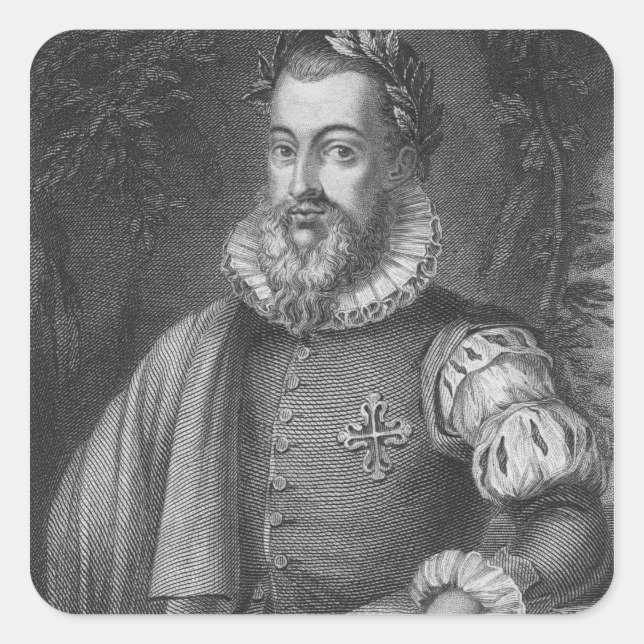 Torquato Tasso Quadratischer Aufkleber (Vorderseite)