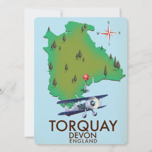 Torquay Devon carte ancienne affiche d'art.