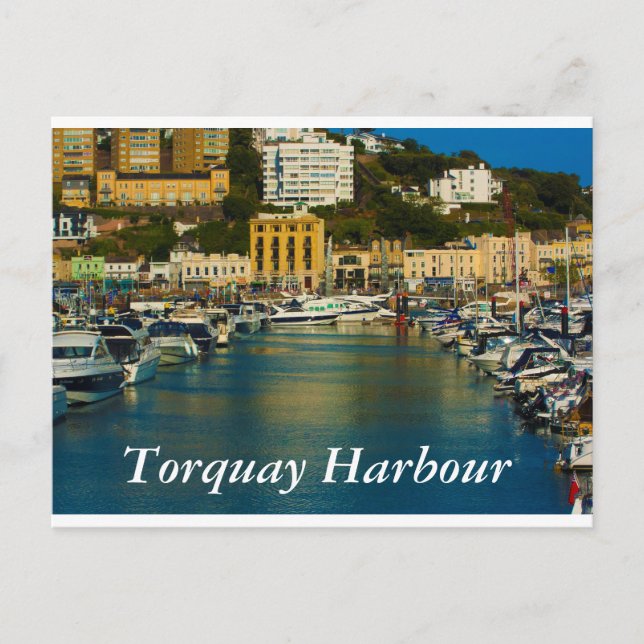 Torquay Harbor Postkarte (Vorderseite)