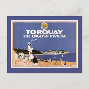 Torquay Vintage Reiseplakat Restauriert Postkarte