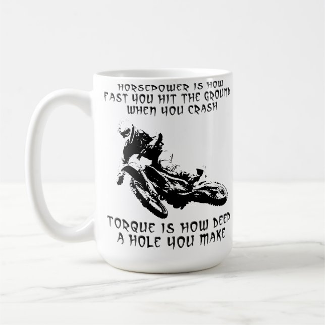 Torque Hole Dirt Bike Motocross Mug Funny (Gauche)
