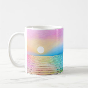 "Torranbay" Große rosa und blaue Landschaft Seasca Kaffeetasse