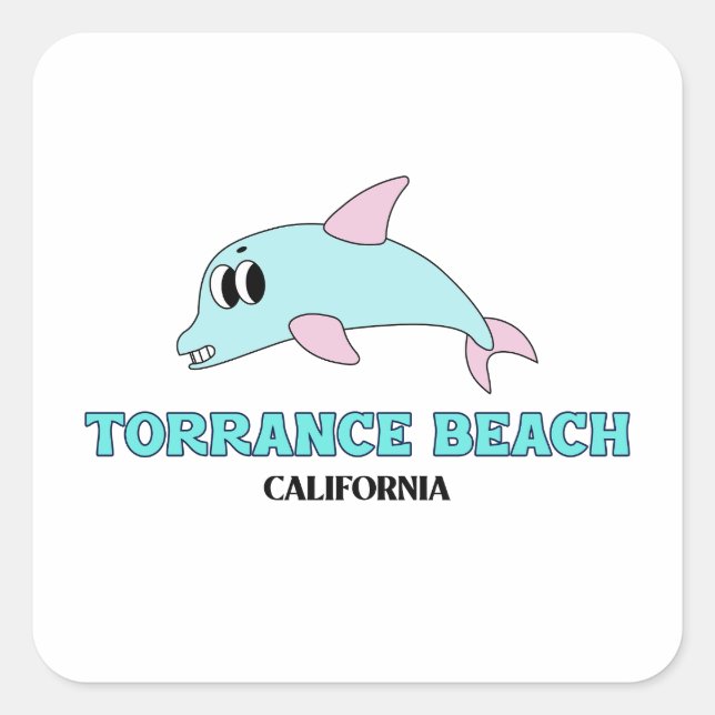 Torrance Beach - Kalifornien Quadratischer Aufkleber (Vorderseite)