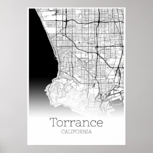 Torrance-Karte - Kalifornien - Stadt-Karten-Plakat Poster