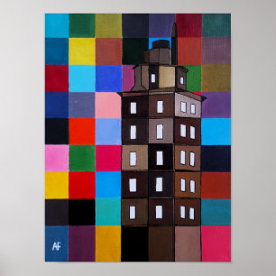 Torre de Hércules Abstrakte Malerei von Alfred Fox Poster