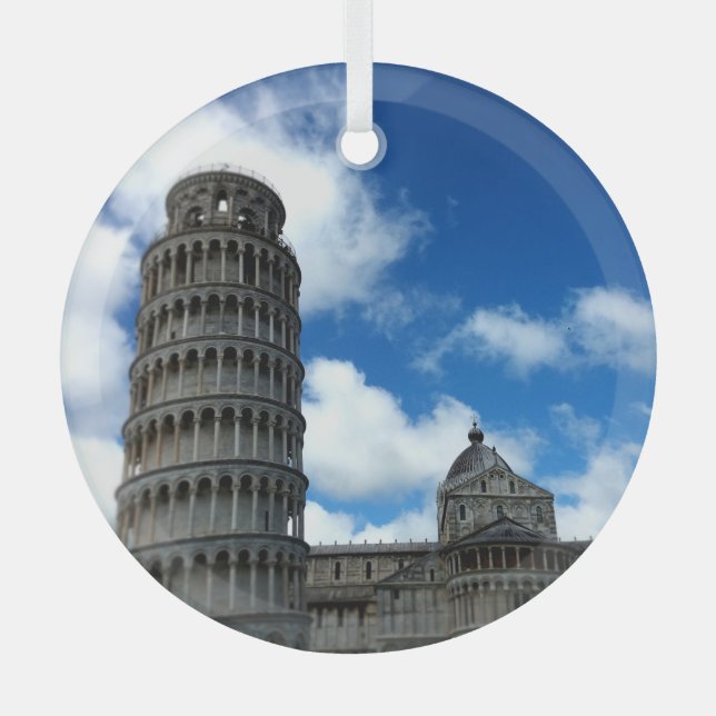 Torre di Pisa Toskana mit Beautiful Blue Sky Ornament Aus Glas (Vorderseite)