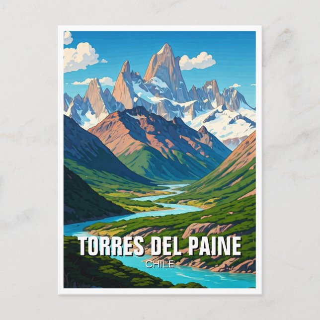 Torres Del Paine Chile Postkarte (Vorderseite)