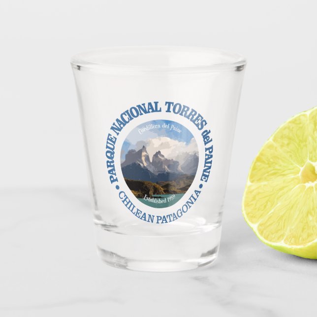 Torres del Paine NP Schnapsglas (Vorderseite)
