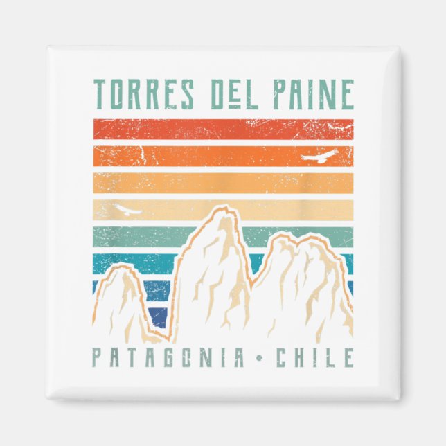Torres del Paine T Shirt Retro Chile Ristorante de Magnet (Vorne)
