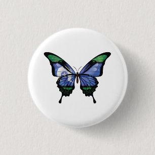 Torres Strait Islands Frack Butterfly Flag Button