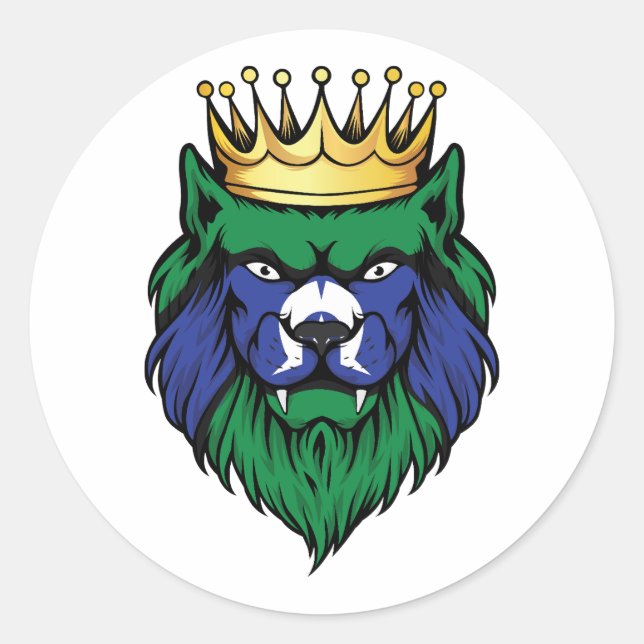 Torres Strait Islands Lion King Flag Runder Aufkleber (Vorderseite)