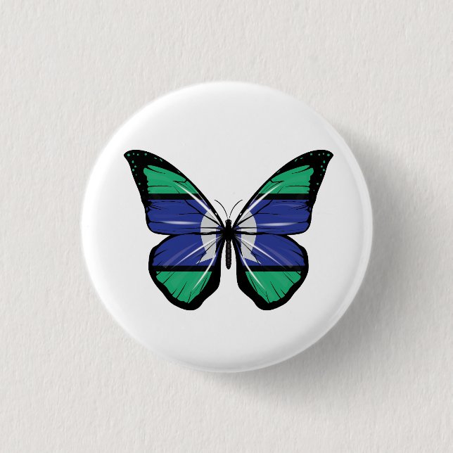 Torres Strait Islands Schmetterlingsflagge Button (Vorderseite)