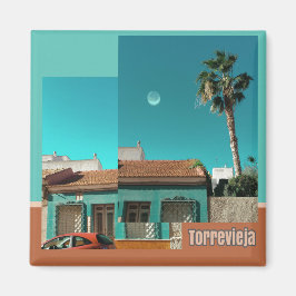 Torrevieja in Orange und Turqoise Magnet