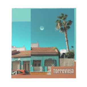 Torrevieja in Orange und Turqoise Notizblock
