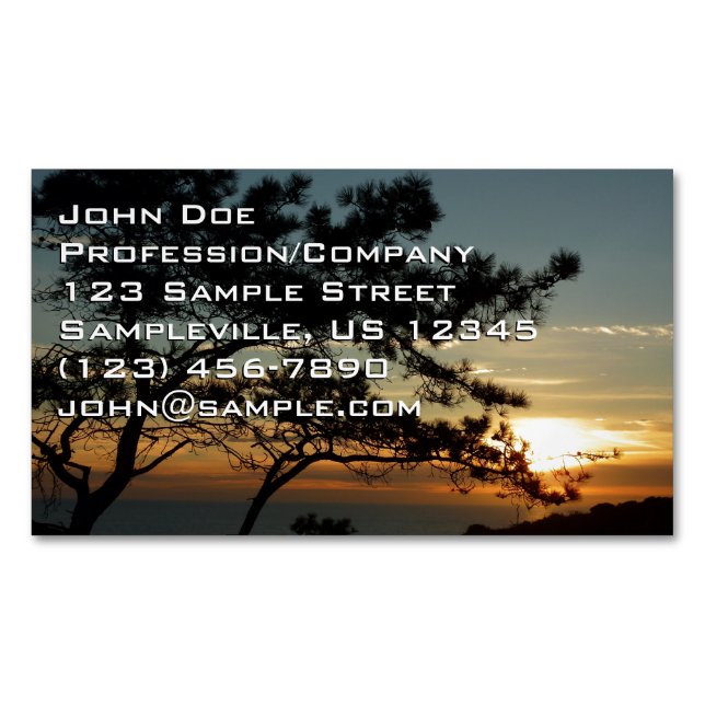 Torrey Pine Sunset I California Landschaft Magnetische Visitenkarte (Vorderseite)