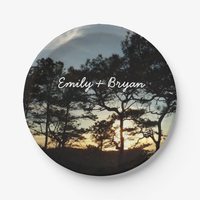 Torrey Pine Sunset II Kalifornien Landschaft Pappteller (Vorderseite)