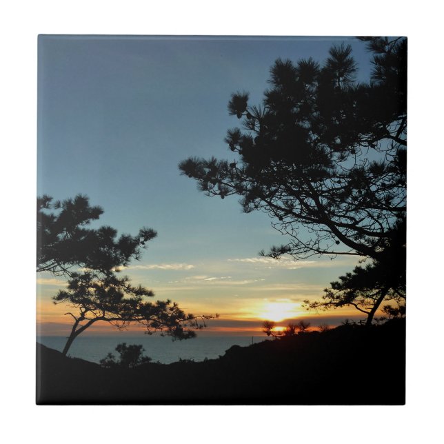 Torrey Pine Sunset III California Landschaft Fliese (Vorderseite)