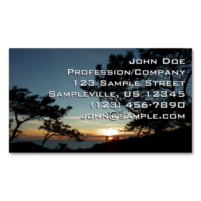 Torrey Pine Sunset III California Landschaft Magnetische Visitenkarte (Vorderseite)