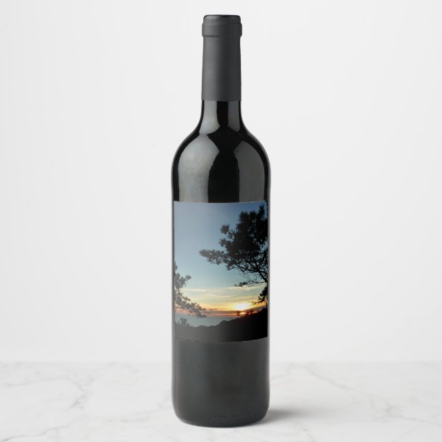 Torrey Pine Sunset III California Landschaft Weinetikett (Vorderseite)