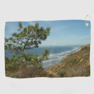 Torrey Pine und California Coastline Landschaft Golfhandtuch