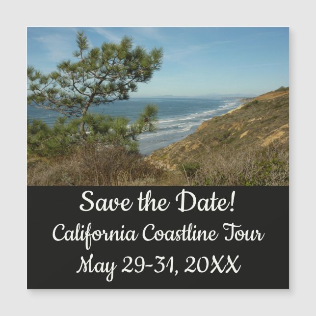 Torrey Pine und California Coastline Landschaft Magnetkarte (Vorderseite)
