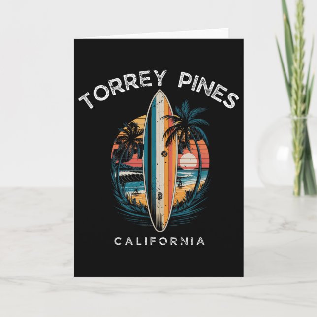 Torrey Pines Beach California Men Women Surfing  Karte (Vorderseite)
