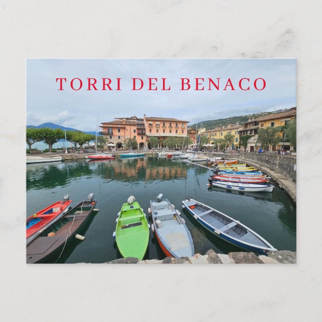 Torri del Benaco Hafenansicht Postkarte (Vorderseite)
