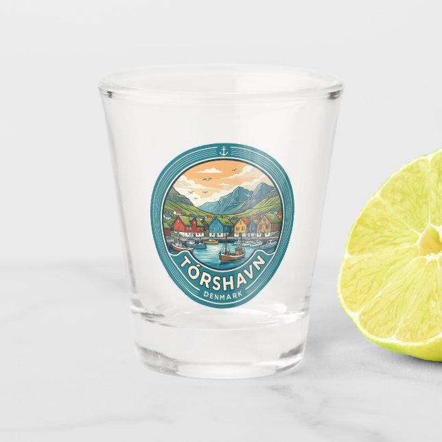 Tórshavn Dänemark Schnapsglas (Vorderseite)