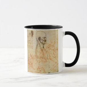 Torso eines Mannes im Profil, der Kopf quadriert Tasse