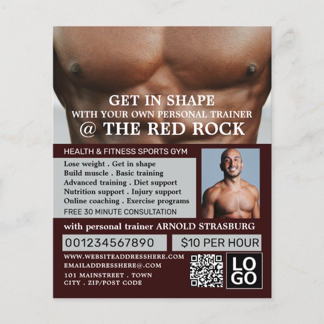 Torso, Personal Trainer, Gym Advertising Flyer (Vorne)